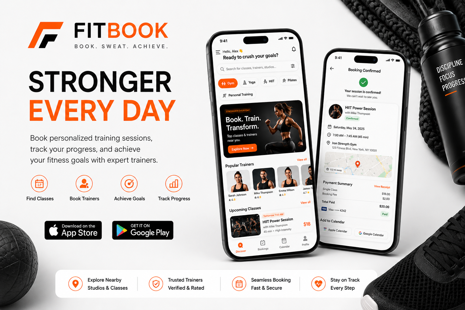 Fitness Booking Mobile App project presentation